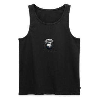 Pluto Wir reden nicht über Pluto Meme - Männer Premium Bio Tank Top - Schwarz - Vorne - AI Model Male 178 light (178cm)