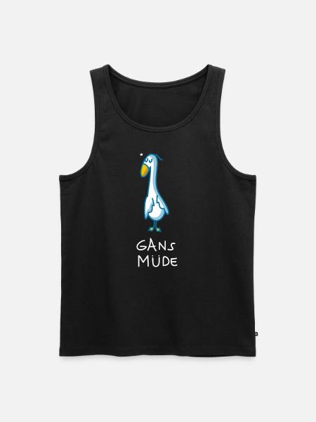 Gans müde - Männer Premium Bio Tank Top - Schwarz