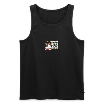 Chat du Nouvel An vietnamien 2023 I Cadeau - Débardeur bio Premium Homme - noir - Devant - Michal (187cm)