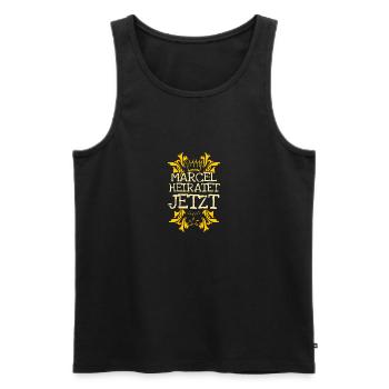 Bachelor Marcel - Männer Premium Bio Tank Top - Schwarz - Vorne - Michal (187cm)