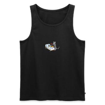 Zora das Zebra im Krankenhauszimmer - Männer Premium Bio Tank Top - Schwarz - Vorne - AI Model Male 178 light (178cm)