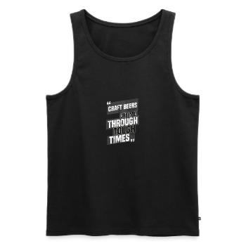Craft-Biere bringen mich durch schwere Zeiten Zitat - Männer Premium Bio Tank Top - Schwarz - Vorne - Michal (187cm)