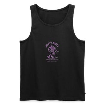 Dusty Boots Dancing Skeleton Cowboy Hat Western - Men's Premium Organic Tank Top - black - Front - AI Model Male 178 light (178cm)