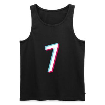 7 - NUMBER 7 - Number 7 Jersey number Tik Tok Style - Men's Premium Organic Tank Top - black - Front - AI Model Male 178 light (178cm)