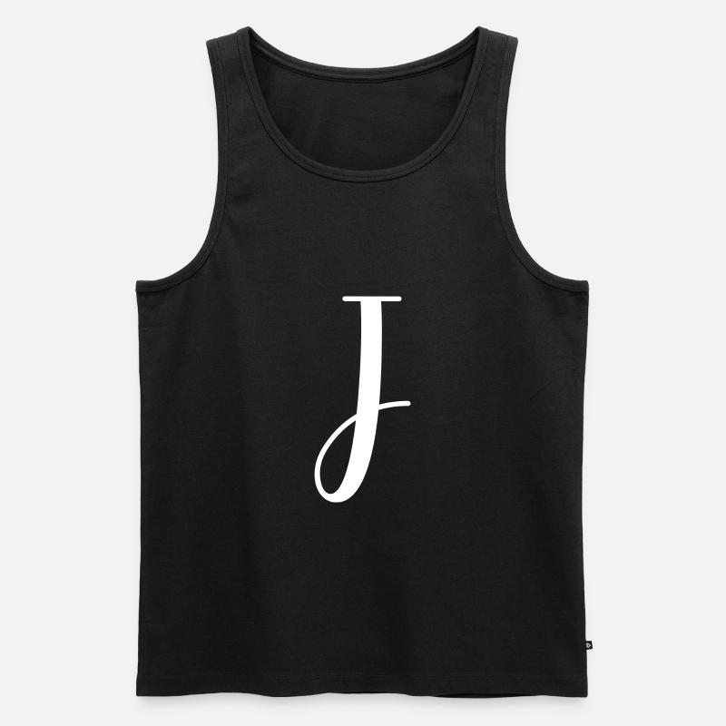 Kalligraphie, Initiale J - Männer Premium Bio Tank Top - Schwarz