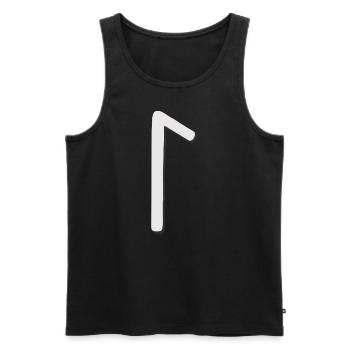 Futhark Runic Alphabet Laguz - Men's Premium Organic Tank Top - black - Front - AI Model Male 178 light (178cm)