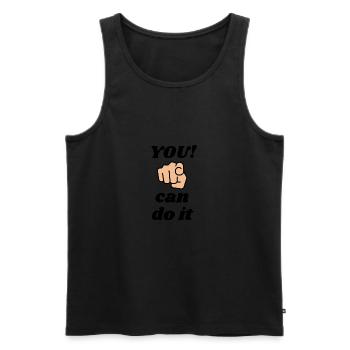 YOU can do it - Men's Premium Organic Tank Top - black - Front - AI Model Male 178 light (178cm)