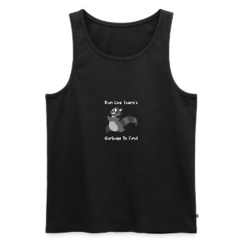 Waschbär Racoon Lustig Spruch Geschenk - Männer Premium Bio Tank Top - Schwarz - Vorne - Michal (187cm)