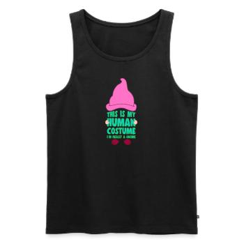 C’est mon costume humain Je suis un cadeau d’amoureux des gnomes - Débardeur bio Premium Homme - noir - Devant - Michal (187cm)