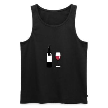 Weinflasche und Weinglas - Männer Premium Bio Tank Top - Schwarz - Vorne - AI Model Male 178 light (178cm)