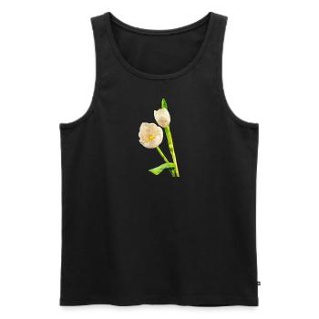 Watercolors Flowers Spring Spring Beginning Tulip - Men's Premium Organic Tank Top - black - Front - AI Model Male 178 light (178cm)