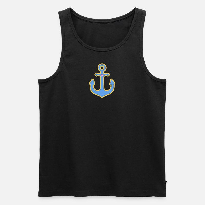 Anker - Männer Premium Bio Tank Top - Schwarz