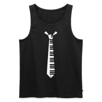 Cravate de touches de piano pour pianistes - Débardeur bio Premium Homme - noir - Devant - AI Model Male 178 light (178cm)