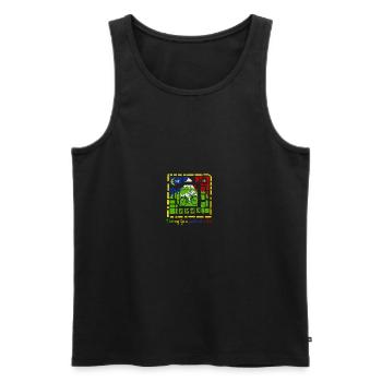 I LIVE MY LIFE AT QUARTER AT A TIME - Men's Premium Organic Tank Top - black - Front - Michal (187cm)