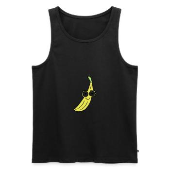 banane - Männer Premium Bio Tank Top - Schwarz - Vorne - Michal (187cm)