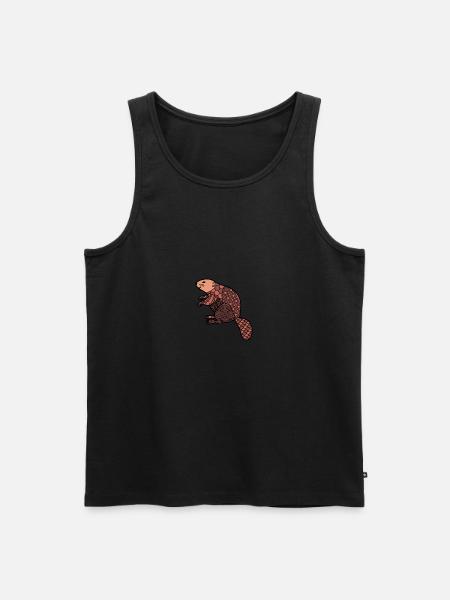 ZenDoodle "Beaver" - Men's Premium Organic Tank Top - black