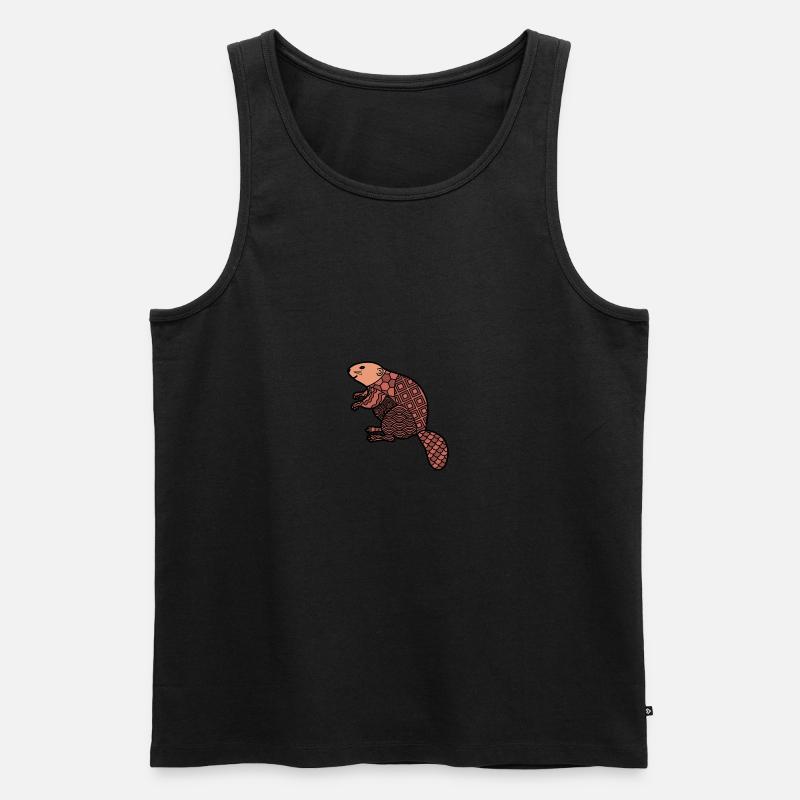 ZenDoodle "Biber" - Männer Premium Bio Tank Top - Schwarz