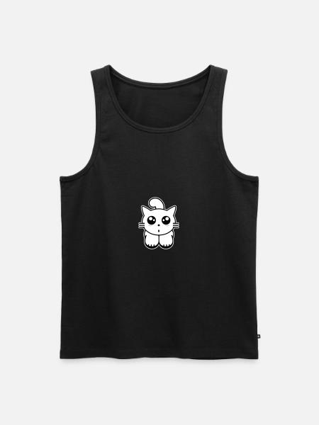 Kitty - Men's Premium Organic Tank Top - black