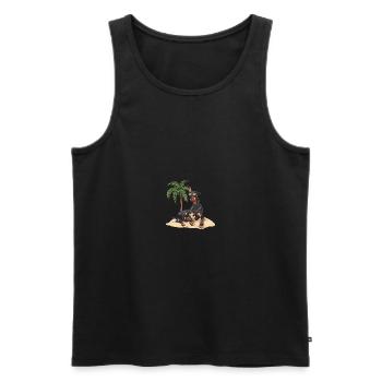Dobermann Hund Sommer - Männer Premium Bio Tank Top - Schwarz - Vorne - Michal (187cm)
