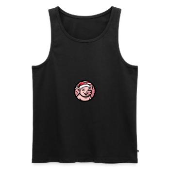 Pig Christmas Christmas - Men's Premium Organic Tank Top - black - Front - Michal (187cm)