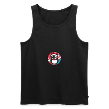 Penguin Christmas Christmas - Men's Premium Organic Tank Top - black - Front - Michal (187cm)