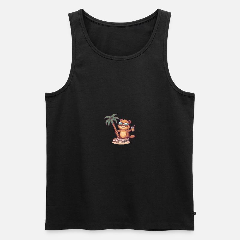 Biber Sommer Strand Comic - Männer Premium Bio Tank Top - undefined