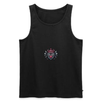 Heart Crown Love - Men's Premium Organic Tank Top - black - Front - Michal (187cm)