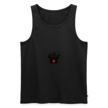 Crown King Symbol - Men's Premium Organic Tank Top - black - Front - AI Model Male 178 light (178cm)