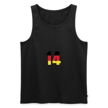 14 Zahl Deutschland Trikot - Männer Premium Bio Tank Top - Schwarz - Vorne - Michal (187cm)