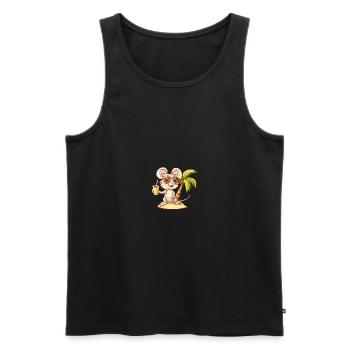 Mouse Summer Beach Comic - Men's Premium Organic Tank Top - black - Front - AI Model Male 178 light (178cm)