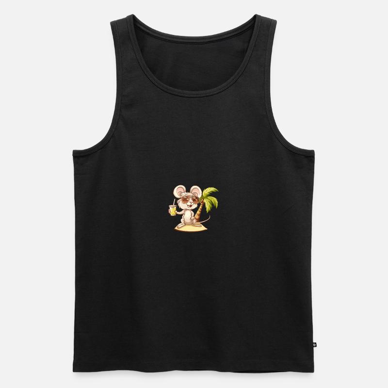Mouse Summer Beach Comic - Men's Premium Organic Tank Top - undefined