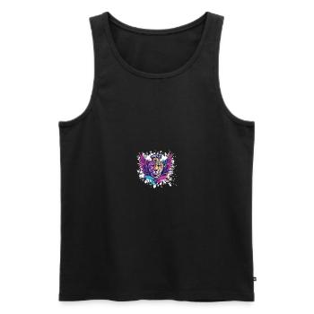 Gepard Wappen Porträt Bunt - Männer Premium Bio Tank Top - Schwarz - Vorne - Michal (187cm)