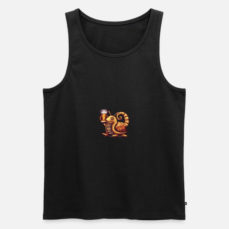 Snail Beer Pixel - Men's Premium Organic Tank Top - undefined