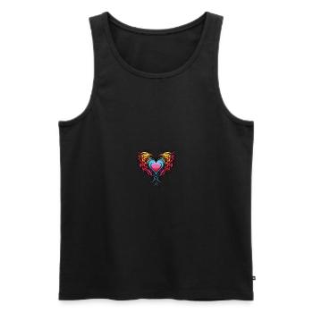 Heart Wings - Men's Premium Organic Tank Top - black - Front - Michal (187cm)