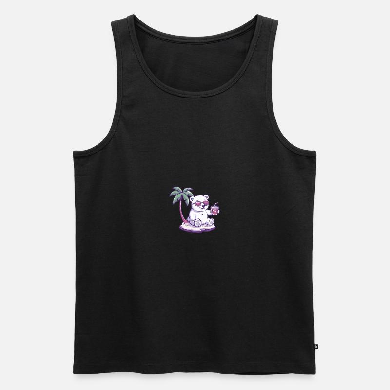 Polar Bear Summer Beach Comic - Men's Premium Organic Tank Top - undefined