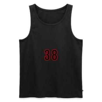 38 Number Years Jersey - Men's Premium Organic Tank Top - black - Front - Michal (187cm)