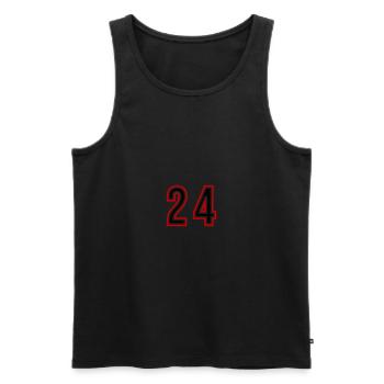 24 Number Years Jersey - Men's Premium Organic Tank Top - black - Front - Michal (187cm)