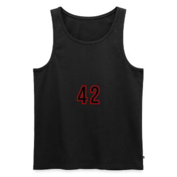 42 Number Years Jersey - Men's Premium Organic Tank Top - black - Front - Michal (187cm)