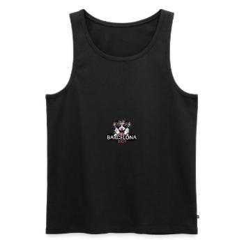 Barcelone 2024 Hamster de fête - Débardeur bio Premium Homme - noir - Devant - Michal (187cm)