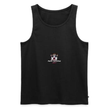 Amsterdam 2024 Party Hamster - Men's Premium Organic Tank Top - black - Front - Michal (187cm)