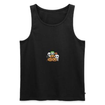 Fête d’Halloween Trick Or Treat Kawaii - Débardeur bio Premium Homme - noir - Devant - AI Model Male 178 light (178cm)