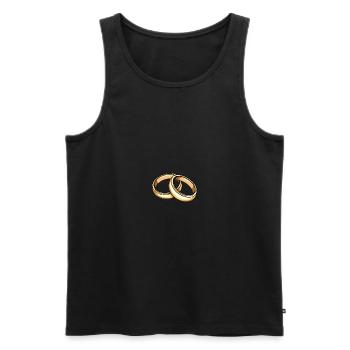 Wedding Wedding Rings - Men's Premium Organic Tank Top - black - Front - AI Model Male 178 light (178cm)