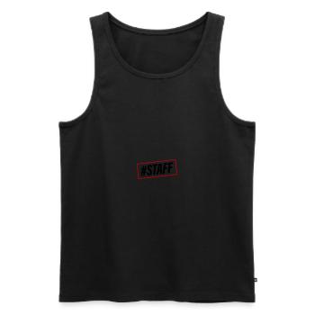 Membre du personnel - Débardeur bio Premium Homme - noir - Devant - Michal (187cm)