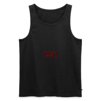 1951 Year Number - Men's Premium Organic Tank Top - black - Front - AI Model Male 178 light (178cm)