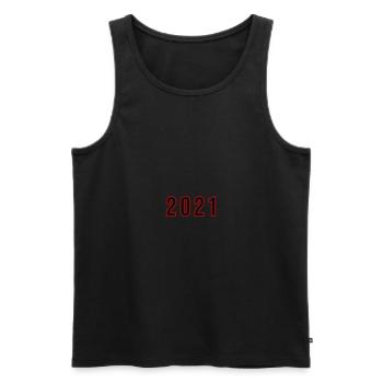 2021 Year Number - Men's Premium Organic Tank Top - black - Front - AI Model Male 178 light (178cm)