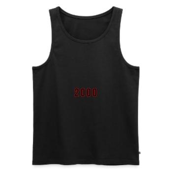 2000 Jahr Zahl - Männer Premium Bio Tank Top - Schwarz - Vorne - AI Model Male 178 light (178cm)