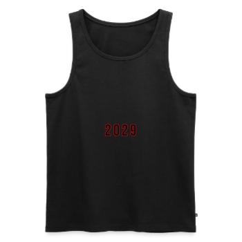 2029 Year Number - Men's Premium Organic Tank Top - black - Front - AI Model Male 178 light (178cm)