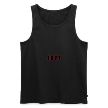 1977 Year Birthday - Men's Premium Organic Tank Top - black - Front - AI Model Male 178 light (178cm)