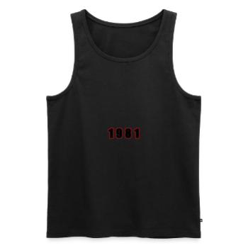 1981 Year Birthday - Men's Premium Organic Tank Top - black - Front - AI Model Male 178 light (178cm)