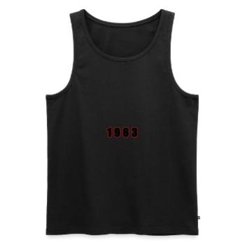 1963 Year Birthday - Men's Premium Organic Tank Top - black - Front - AI Model Male 178 light (178cm)